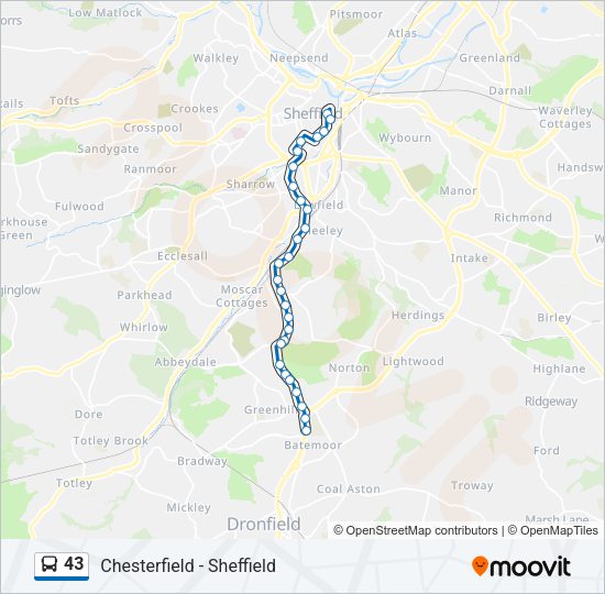 43 Bus Line Map
