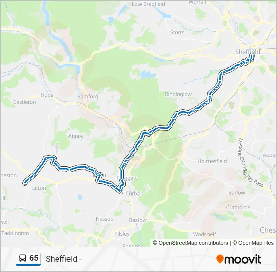 65 Route: Schedules, Stops & Maps - Sheffield Centre (Updated)