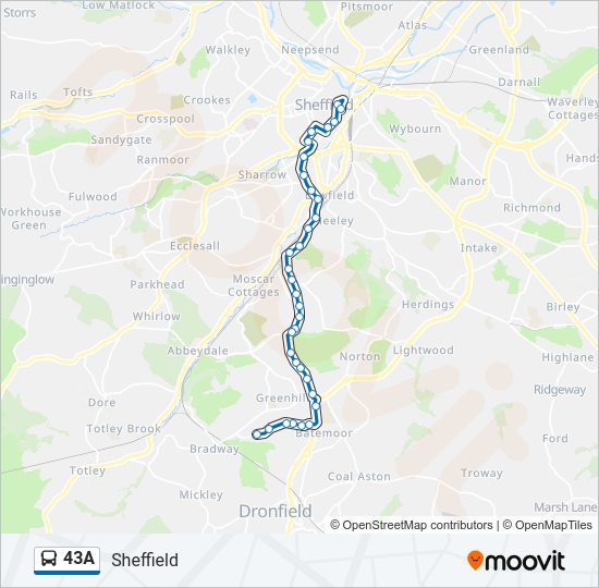 43A bus Line Map