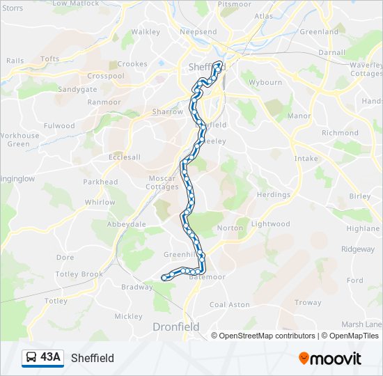 43A bus Line Map