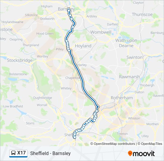 X17 Bus Line Map