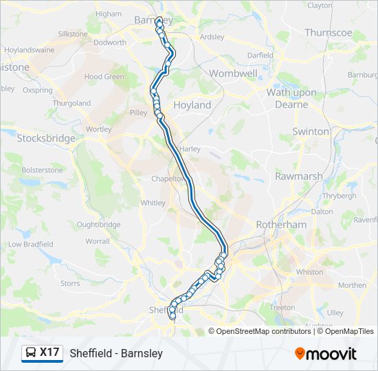 X17 Bus Line Map