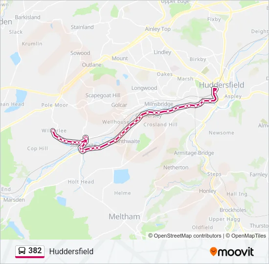 382 Bus Line Map