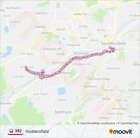 382 Bus Line Map