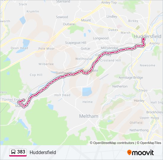 383 bus Line Map