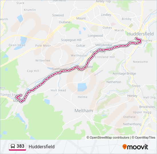 383 Bus Line Map