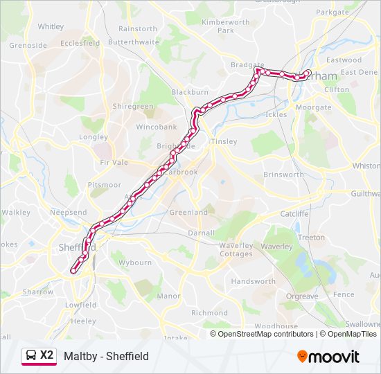 X2 bus Line Map