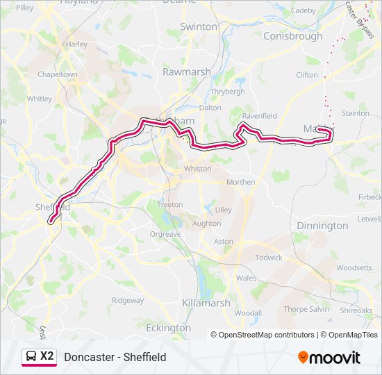 X2 Bus Line Map