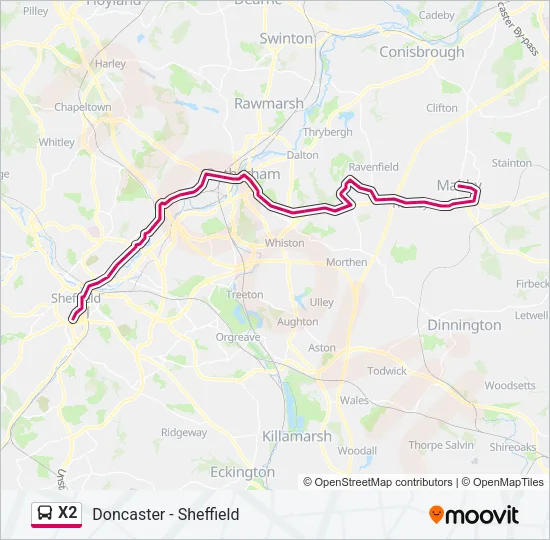 X2 Bus Line Map