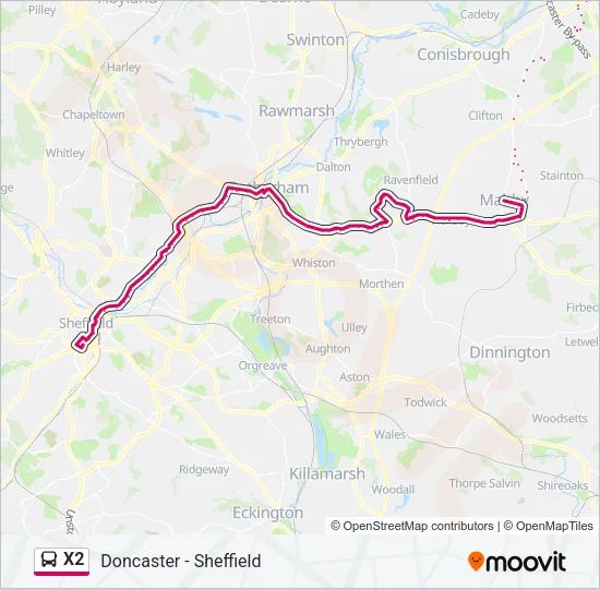 X2 Bus Line Map