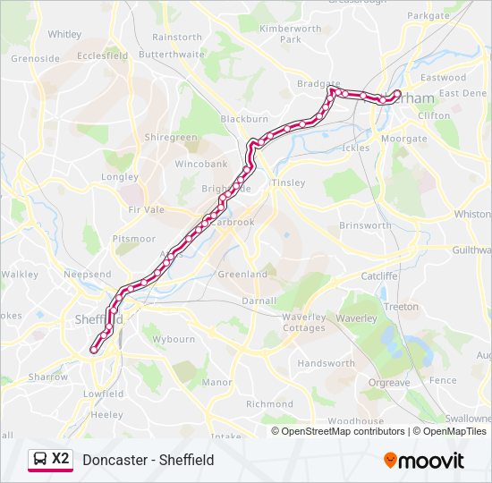 X2 Bus Line Map
