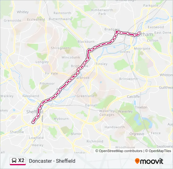 X2 Bus Line Map