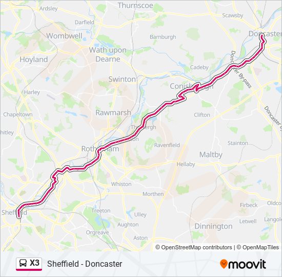 x3 Route: Schedules, Stops & Maps - Sheffield Centre (Updated)