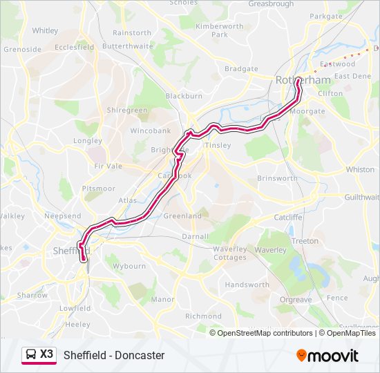 X3 bus Line Map