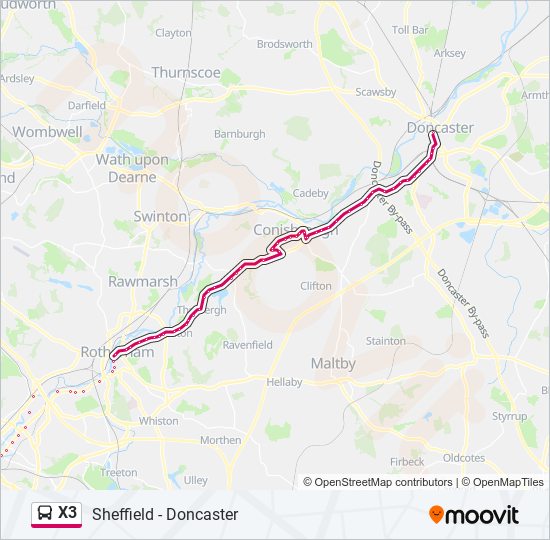 X3 bus Line Map