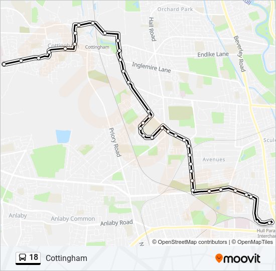 18 Route: Schedules, Stops & Maps - Cottingham (Updated)