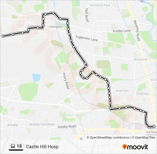 18 Route: Schedules, Stops & Maps - Castle Hill Hosp (Updated)