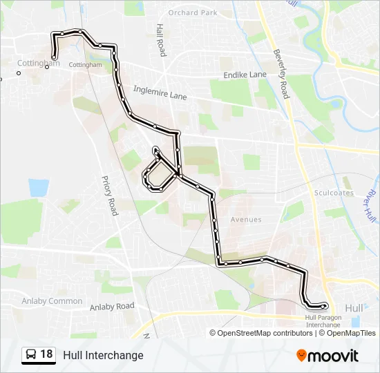 18 Bus Line Map