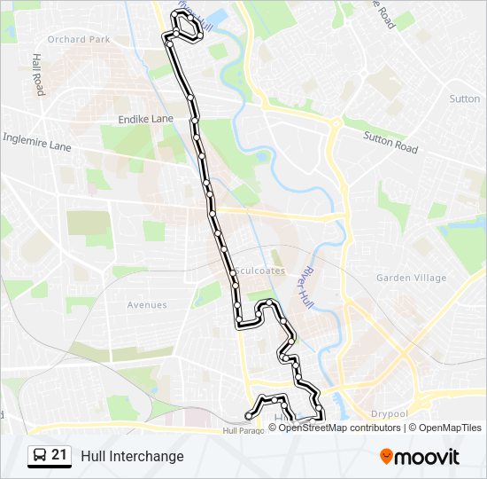21 Bus Line Map