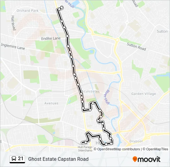 21 Bus Line Map