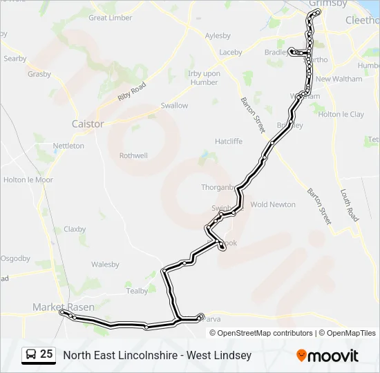 25 Bus Line Map