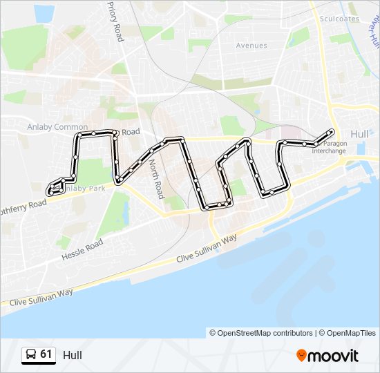 61 Route: Schedules, Stops & Maps - Hull (Updated)