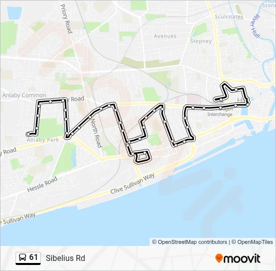 61 Route: Schedules, Stops & Maps - Sibelius Rd (Updated)