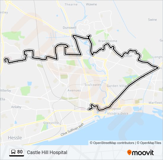 80 Bus Line Map