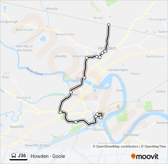 J36 Bus Line Map