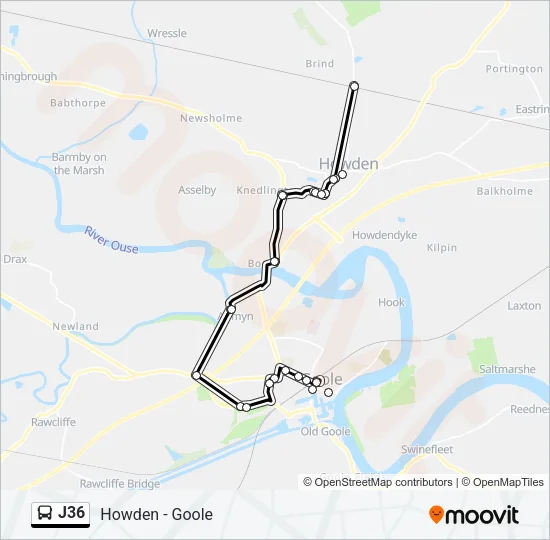 J36 Bus Line Map