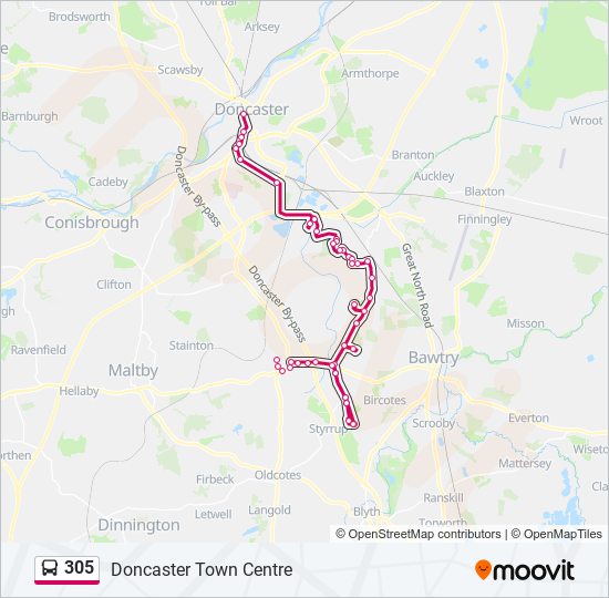 305 bus Line Map