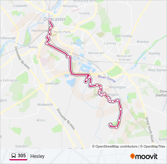 305 bus Line Map