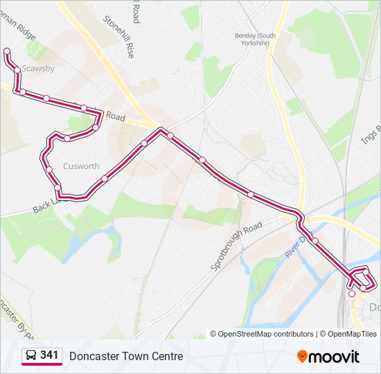 341 bus Line Map