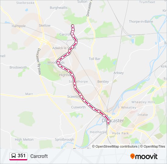 351 bus Line Map