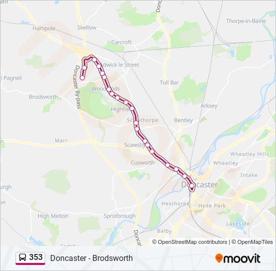 353 bus Line Map