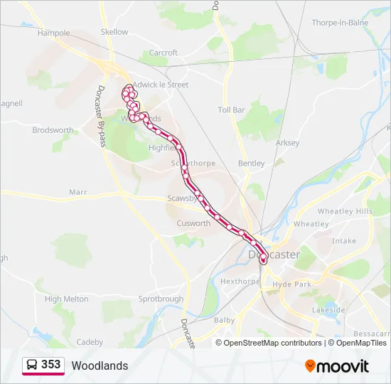 353 Bus Line Map