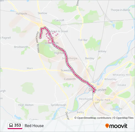 353 Bus Line Map