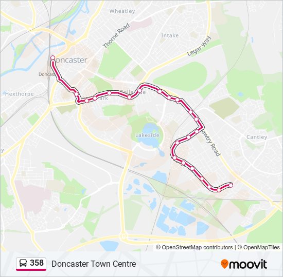 358 bus Line Map