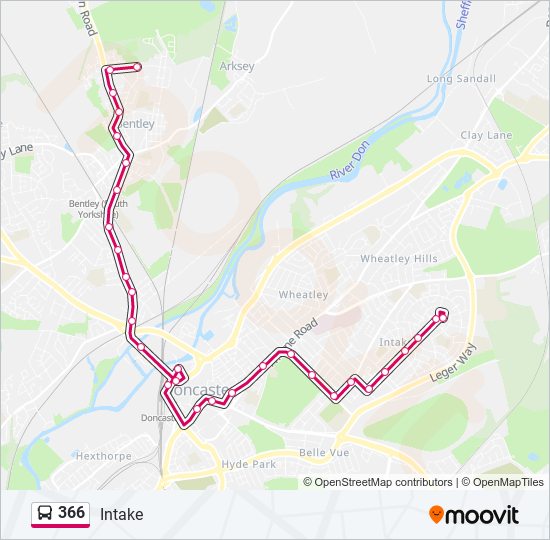 366 bus Line Map