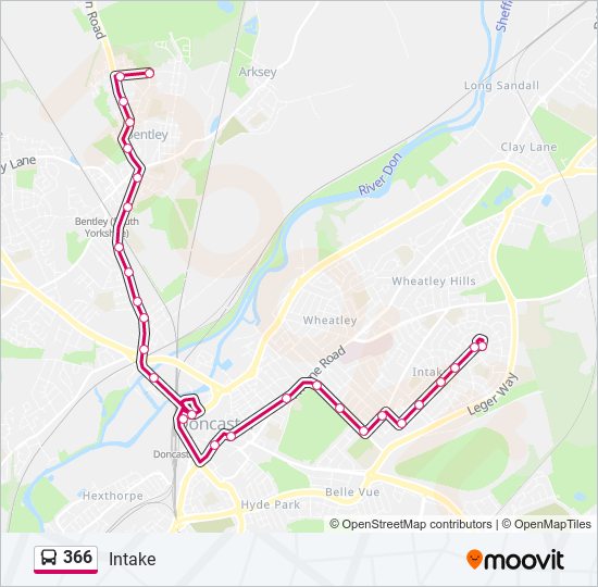 366 bus Line Map