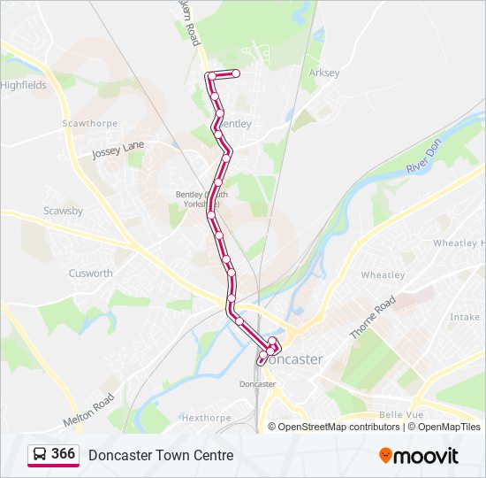 366 bus Line Map