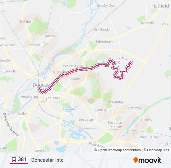 381 Bus Line Map