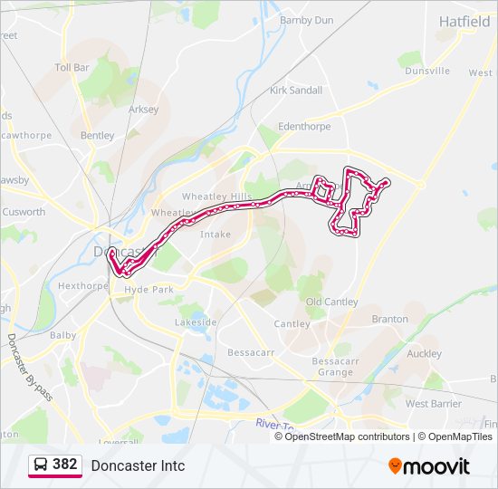 382 Bus Line Map