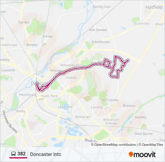 382 Bus Line Map