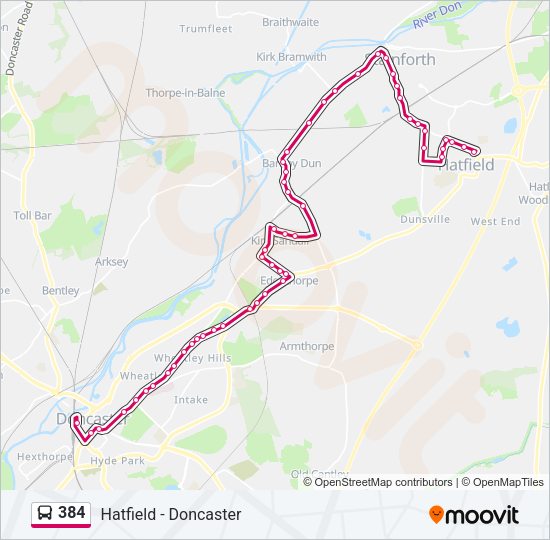 384 Bus Line Map