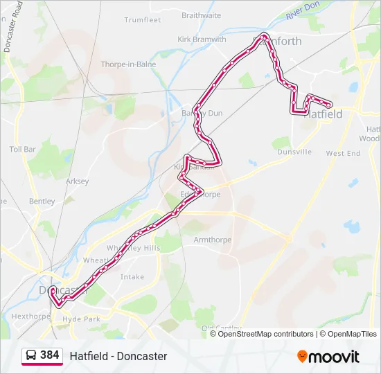 384 Bus Line Map