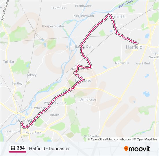 384 Bus Line Map