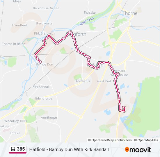 385 Bus Line Map