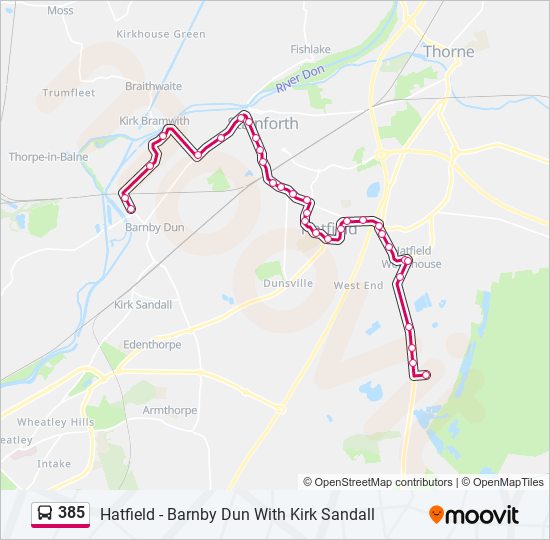 385 bus Line Map