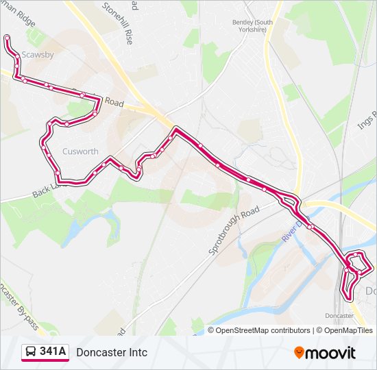 341A Bus Line Map